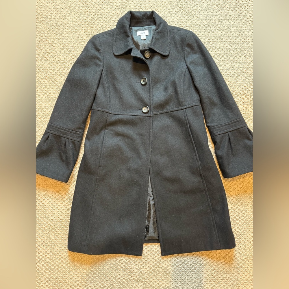 LOFT Black Wool Coat